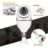 360° Bulb Socket WiFi Security Camera | No Wiring, Full HD & Night Vision