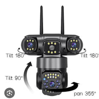 Three Lens Smart WiFi CCTV Camera: Panoramic Outdoor Security System
