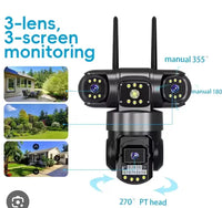 Three Lens Smart WiFi CCTV Camera: Panoramic Outdoor Security System
