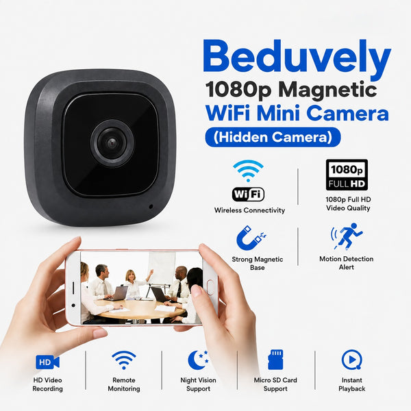 Beduvely 1080P Magnetic WiFi Mini Camera – Full HD Hidden Security Camera