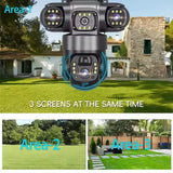 Three Lens Smart WiFi CCTV Camera: Panoramic Outdoor Security System