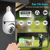 360° Bulb Socket WiFi Security Camera | No Wiring, Full HD & Night Vision